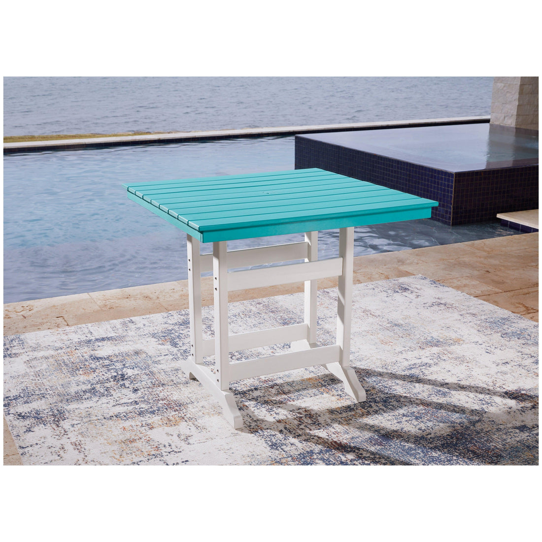 Eisely Outdoor Counter Height Dining Table Ash-P208-632