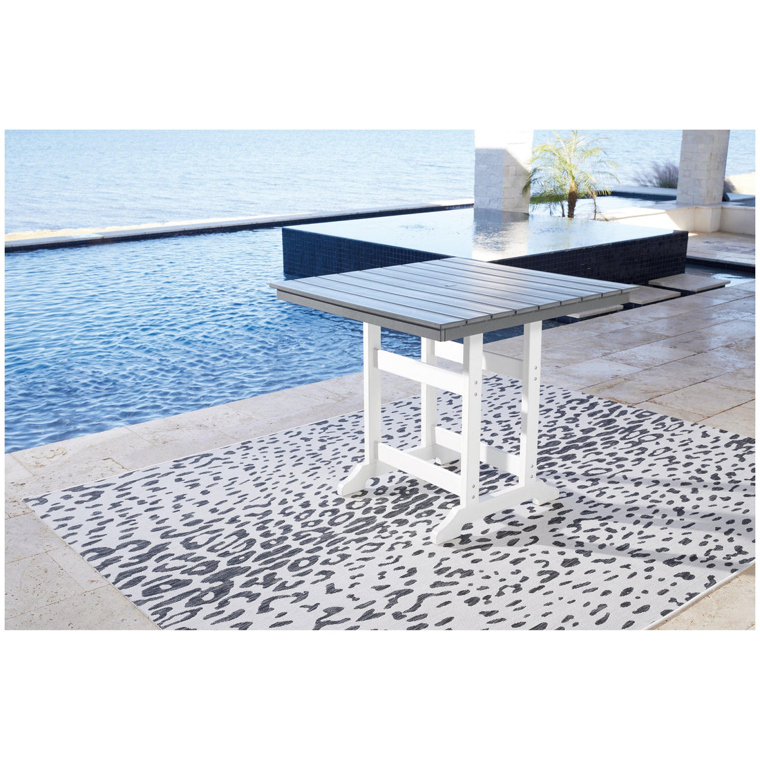 Transville Outdoor Counter Height Dining Table Ash-P210-632