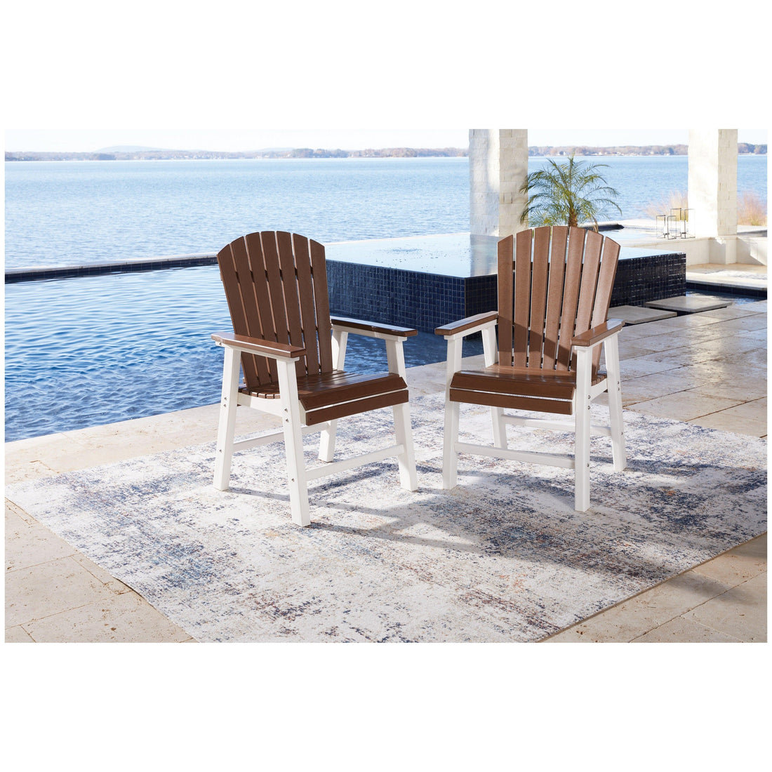 Genesis Bay Outdoor Dining Arm Chair (Set of 2) Ash-P212-601A