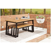 Town Wood Outdoor Dining Table Set (Set of 3) Ash-P220-115