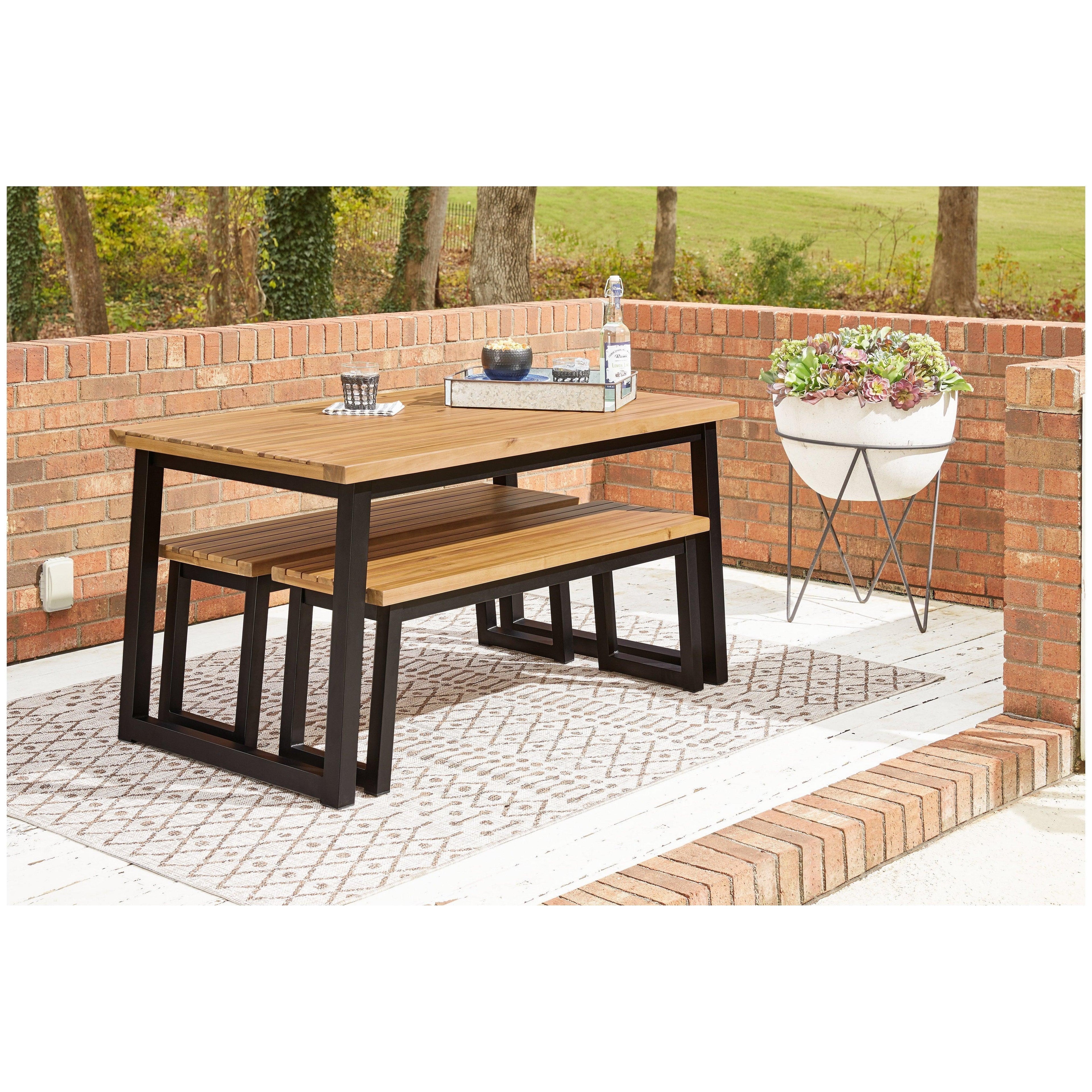 Town Wood Outdoor Dining Table Set (Set of 3) Ash-P220-115
