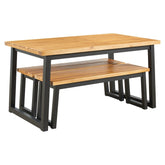 Town Wood Outdoor Dining Table Set (Set of 3) Ash-P220-115