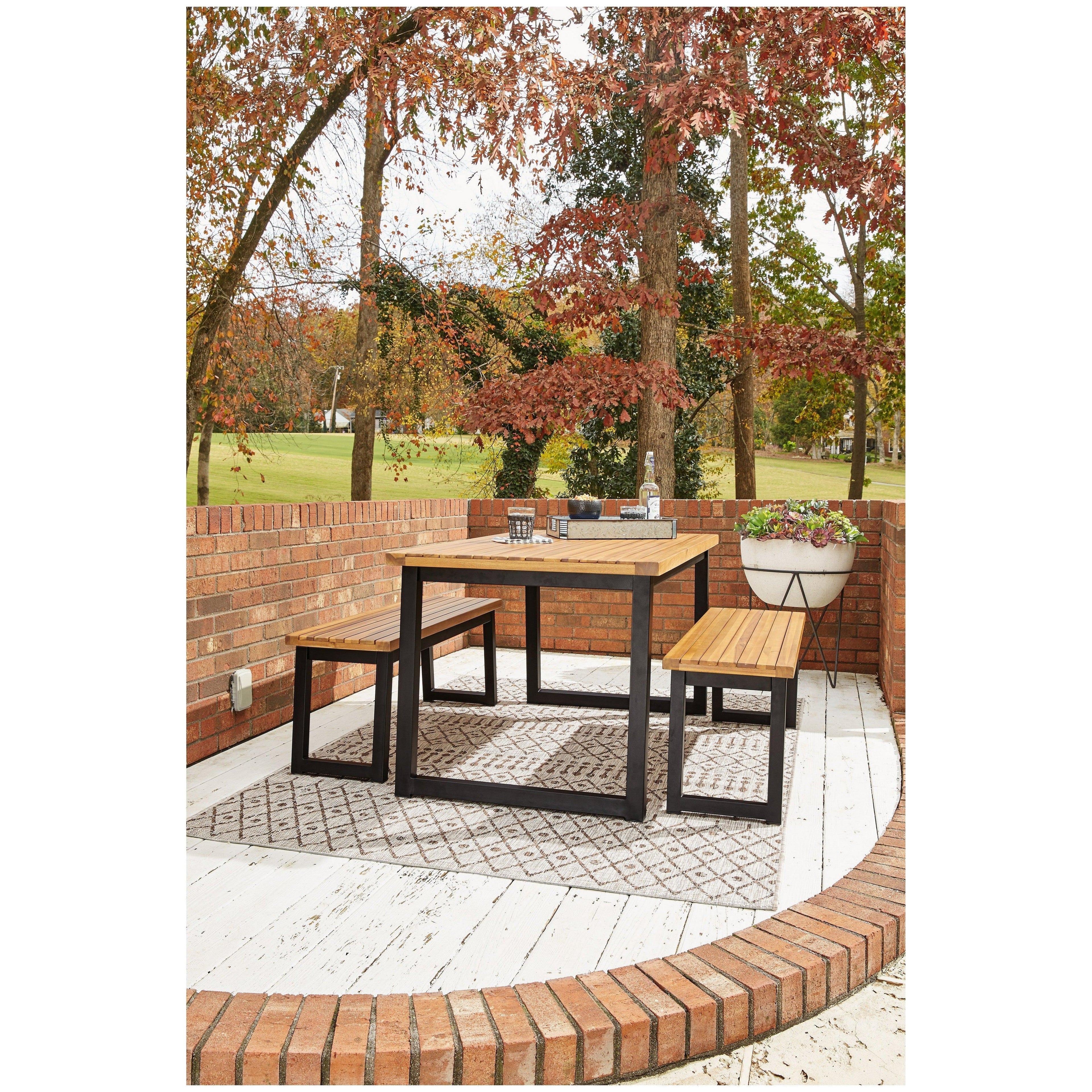 Town Wood Outdoor Dining Table Set (Set of 3) Ash-P220-115