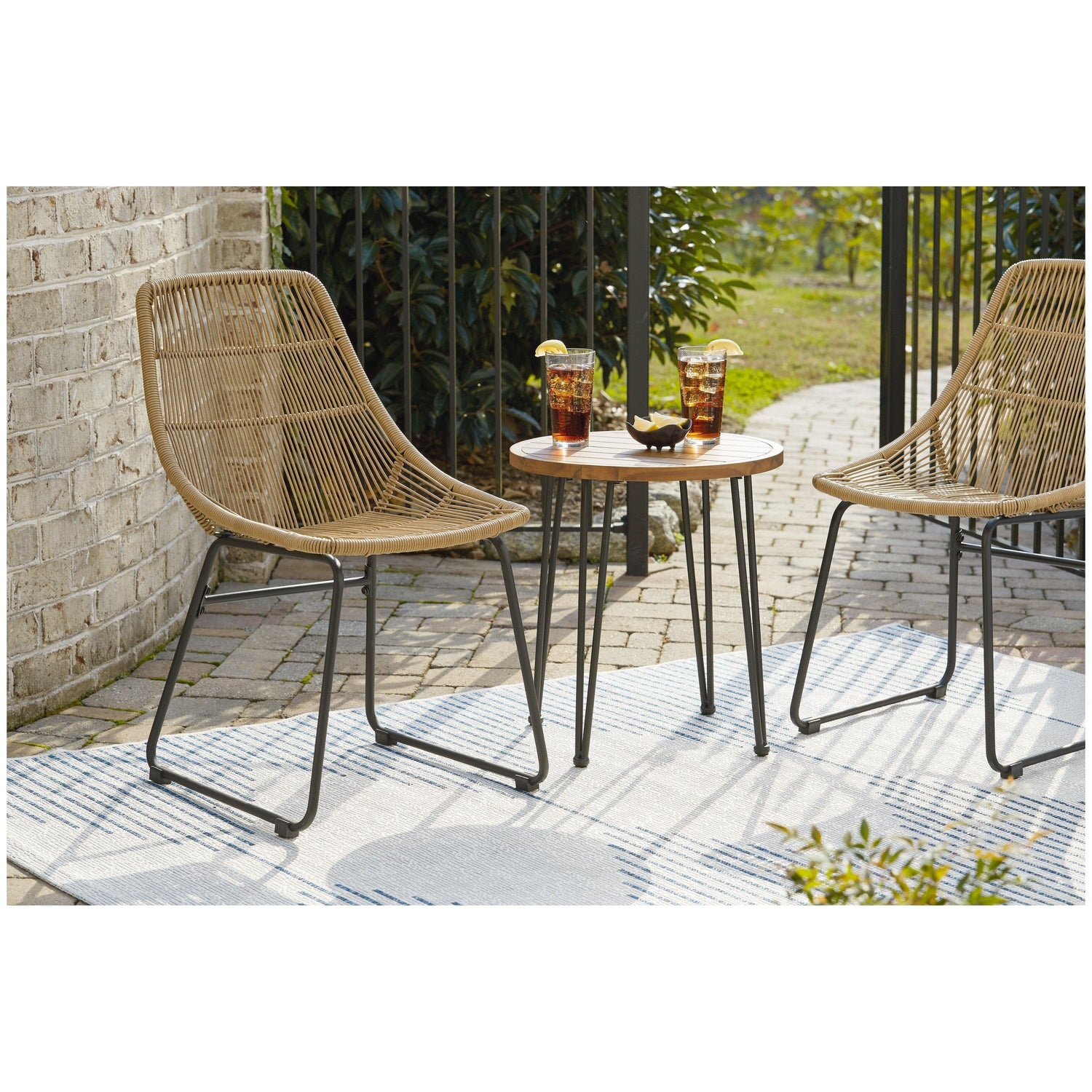 Coral Sand Outdoor Chairs with Table Set (Set of 3) Ash-P306-050