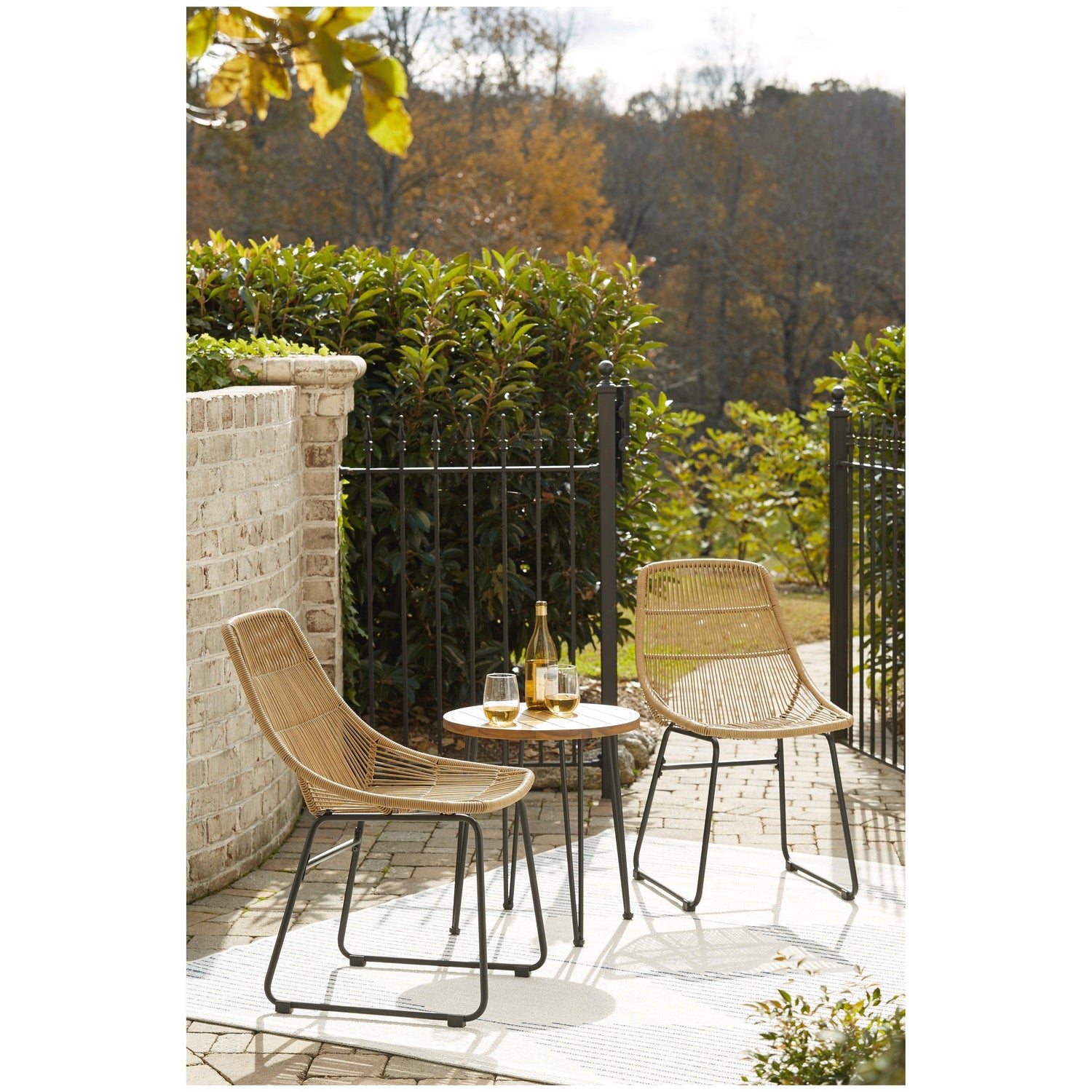 Coral Sand Outdoor Chairs with Table Set (Set of 3) Ash-P306-050