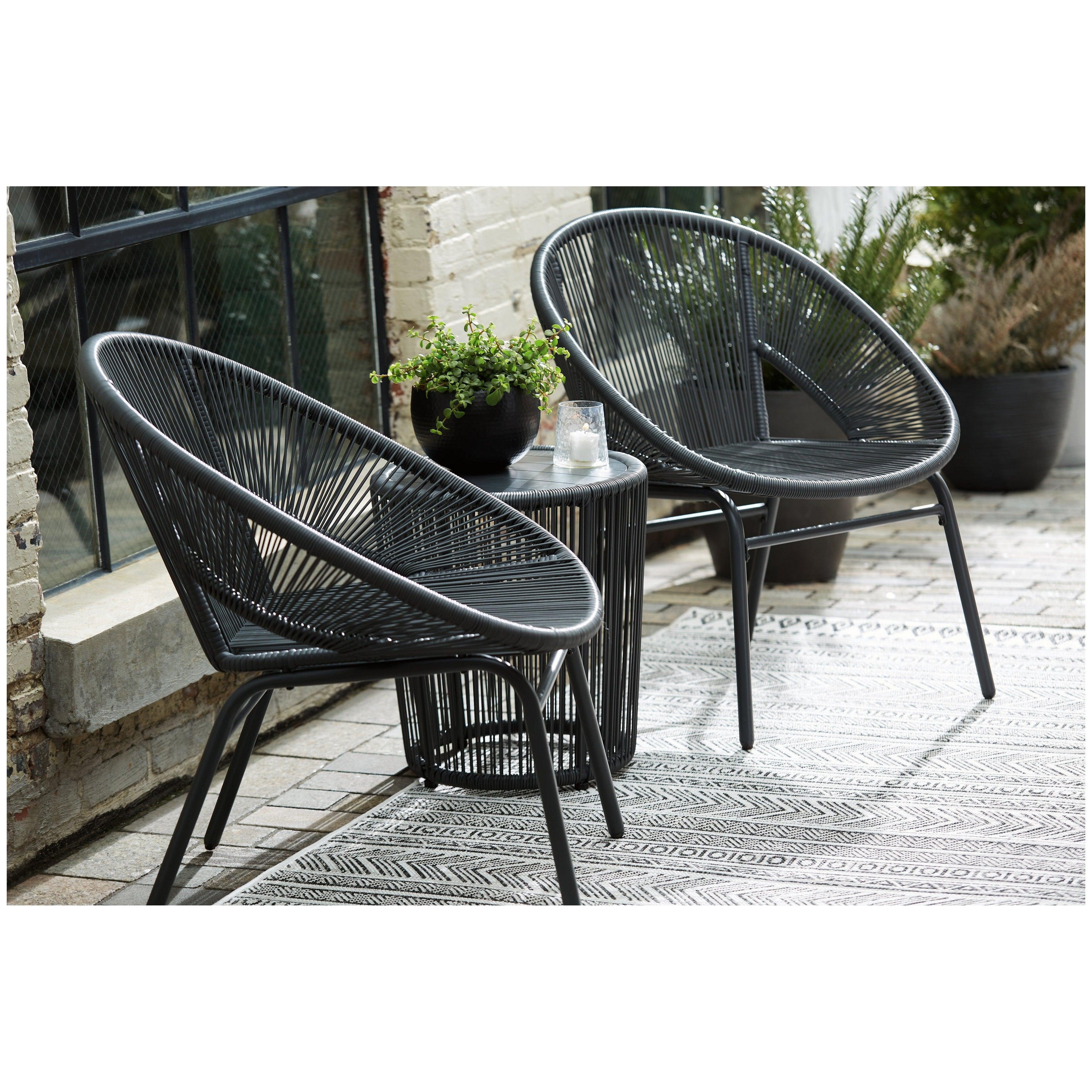 Mandarin Cape Outdoor Table and Chairs (Set of 3) Ash-P312-049
