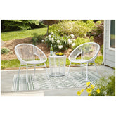 Mandarin Cape Outdoor Table and Chairs (Set of 3) Ash-P312-050