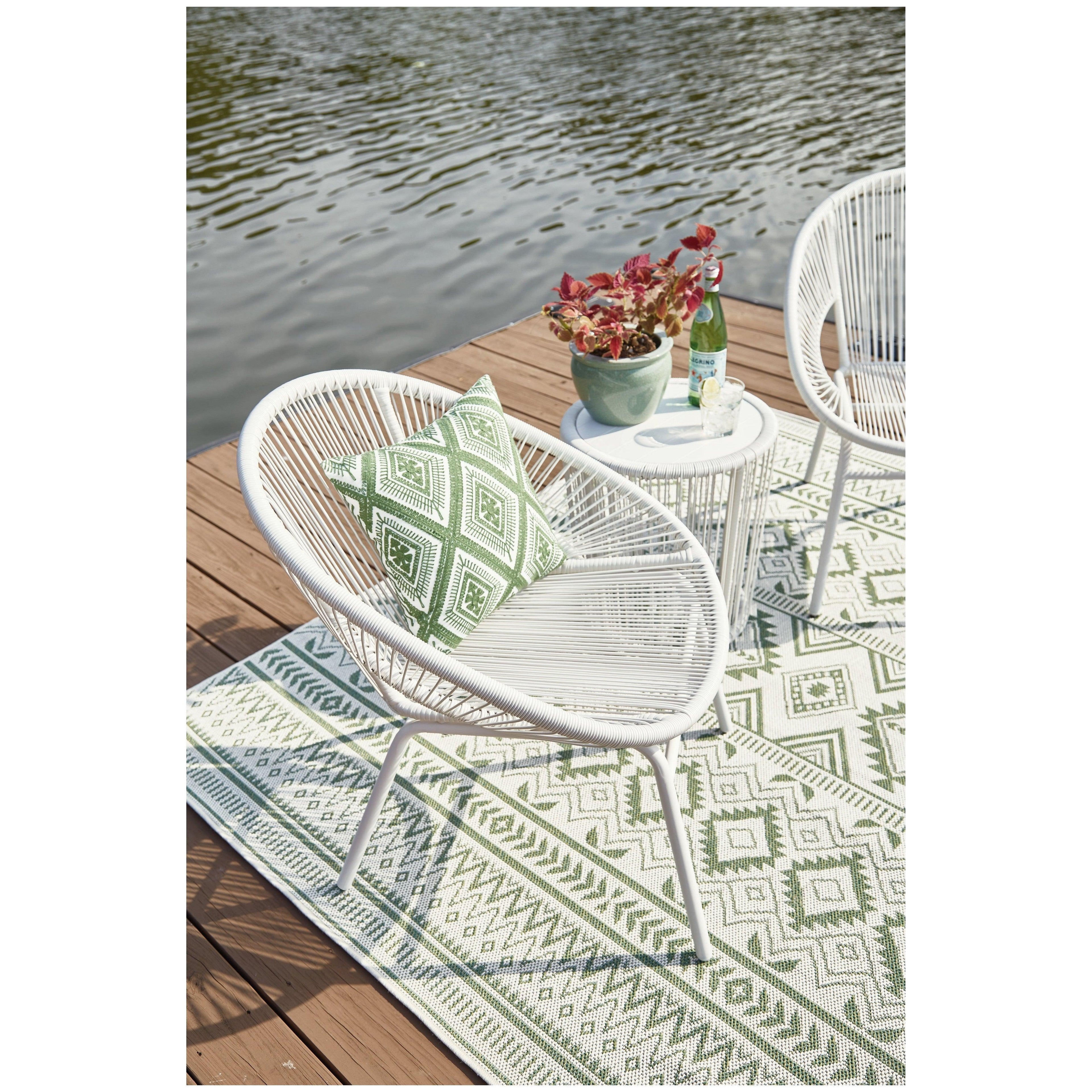 Mandarin Cape Outdoor Table and Chairs (Set of 3) Ash-P312-050