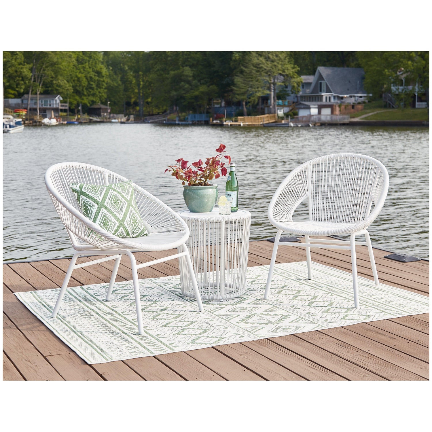 Mandarin Cape Outdoor Table and Chairs (Set of 3) Ash-P312-050