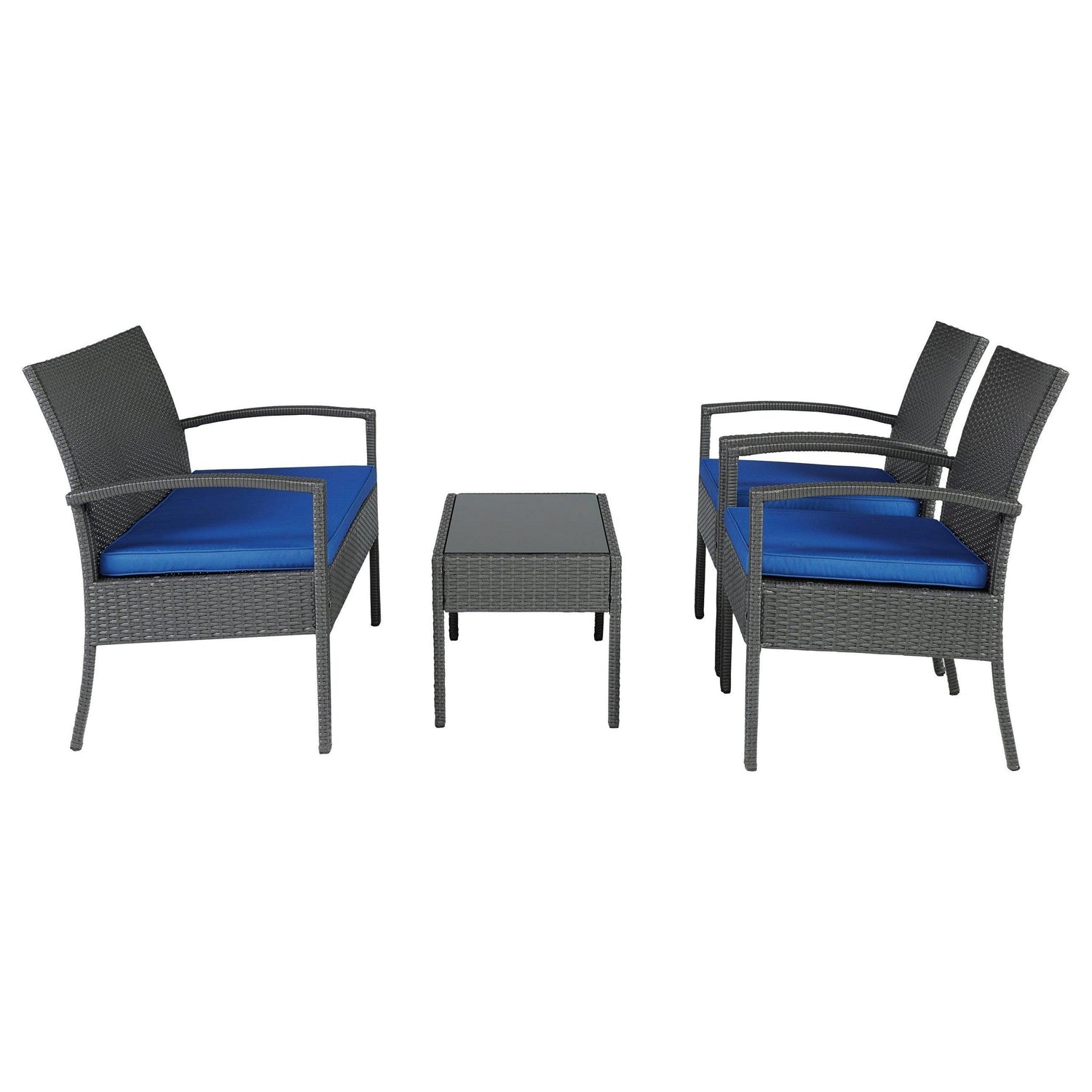 Alina Outdoor Love/Chairs/Table Set (Set of 4) Ash-P328-080