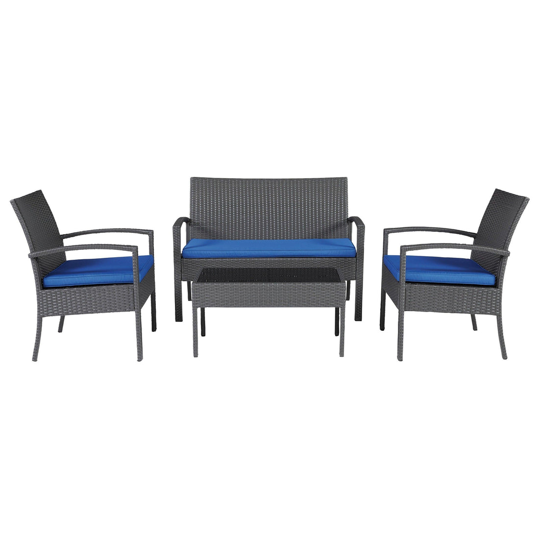 Alina Outdoor Love/Chairs/Table Set (Set of 4) Ash-P328-080