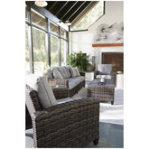 Cloverbrooke 4-Piece Outdoor Conversation Set Ash-P334-081