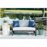 Fynnegan Outdoor Loveseat with Table (Set of 2) Ash-P349-034