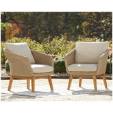 Crystal Cave Outdoor Lounge Chair with Cushion (Set of 2) Ash-P350-820