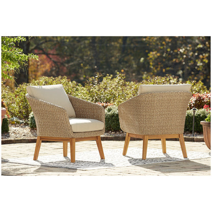 Crystal Cave Outdoor Lounge Chair with Cushion (Set of 2) Ash-P350-820