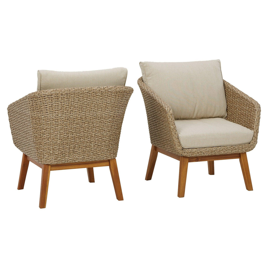 Crystal Cave Outdoor Lounge Chair with Cushion (Set of 2) Ash-P350-820