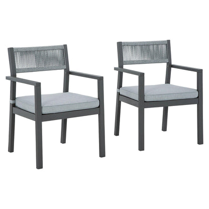 Eden Town Arm Chair with Cushion (Set of 2) Ash-P358-601A