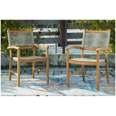 Janiyah Outdoor Dining Arm Chair (Set of 2) Ash-P407-602A