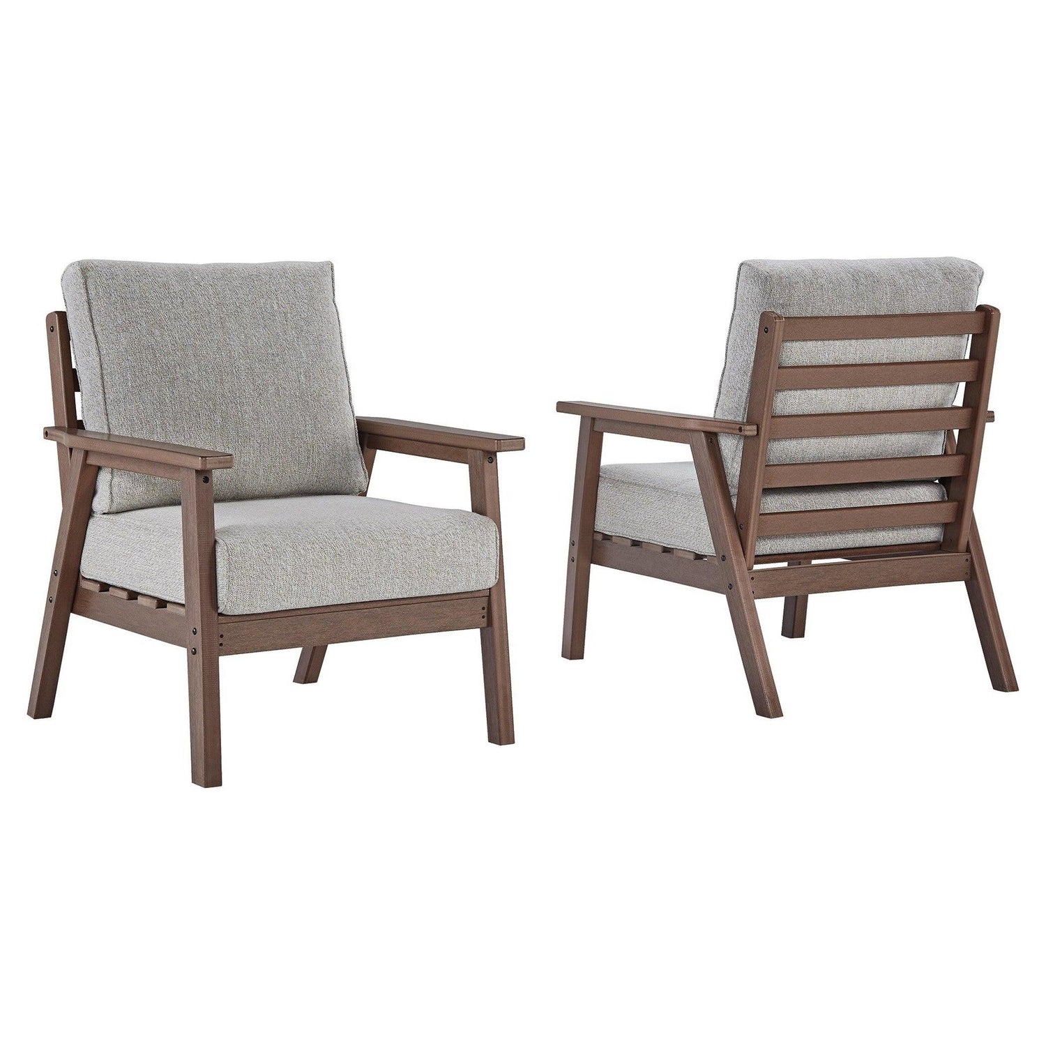 Emmeline Outdoor Lounge Chair with Cushion (Set of 2) Ash-P420-820