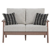 Emmeline Outdoor Loveseat with Cushion Ash-P420-835