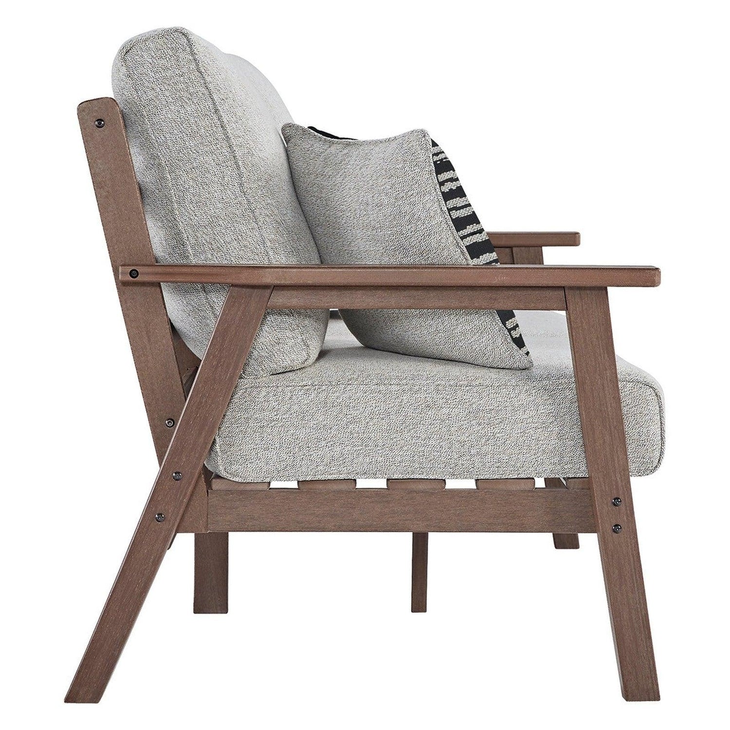 Emmeline Outdoor Loveseat with Cushion Ash-P420-835