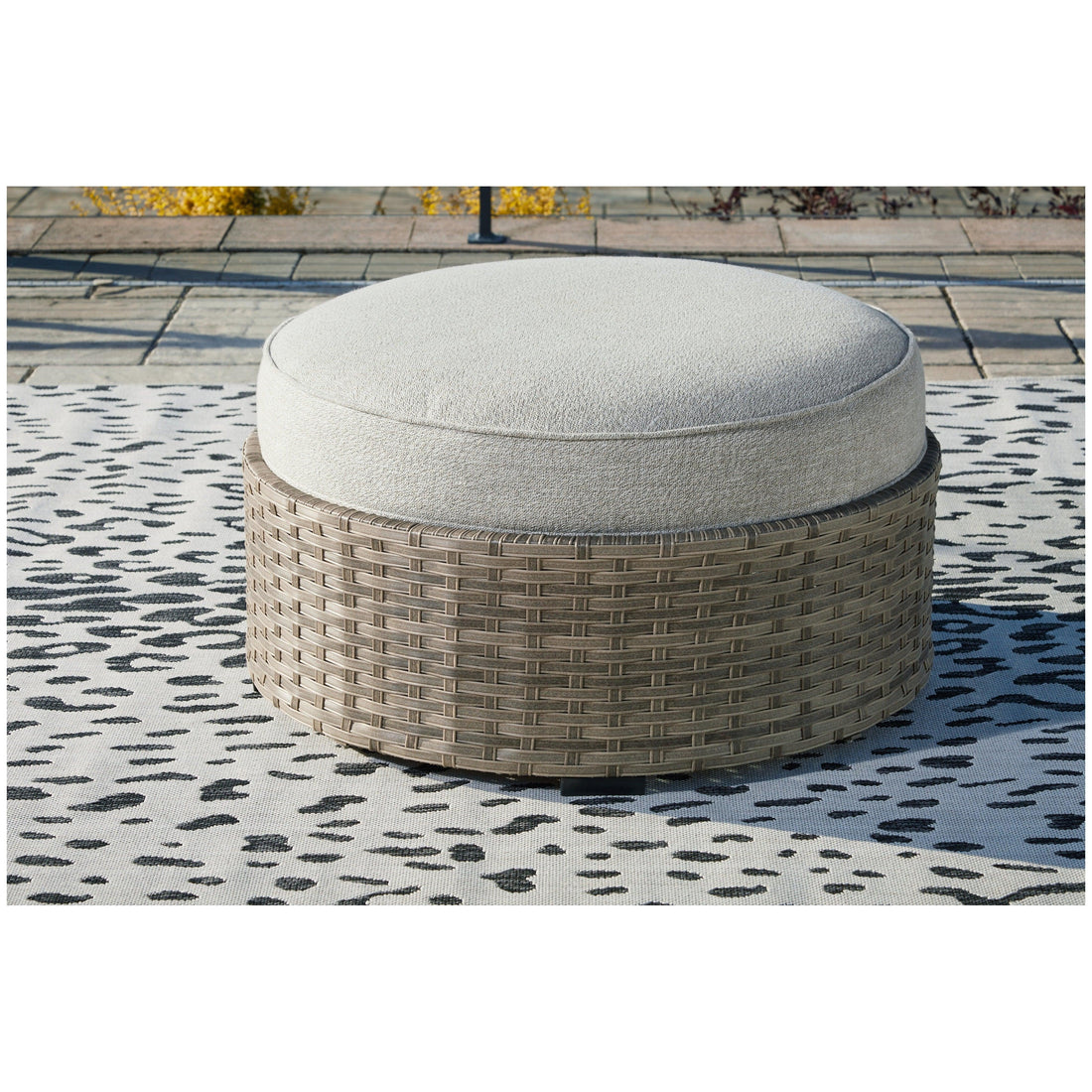 Calworth Outdoor Ottoman with Cushion Ash-P458-814