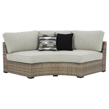 Calworth Outdoor Curved Loveseat with Cushion Ash-P458-861