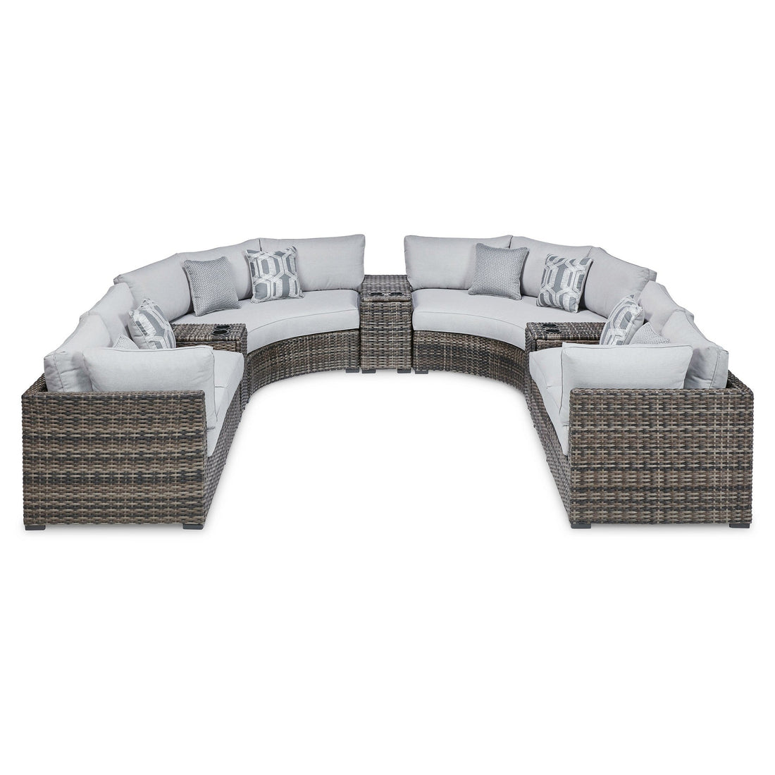 Harbor Court 9-Piece Outdoor Sectional Ash-P459P4