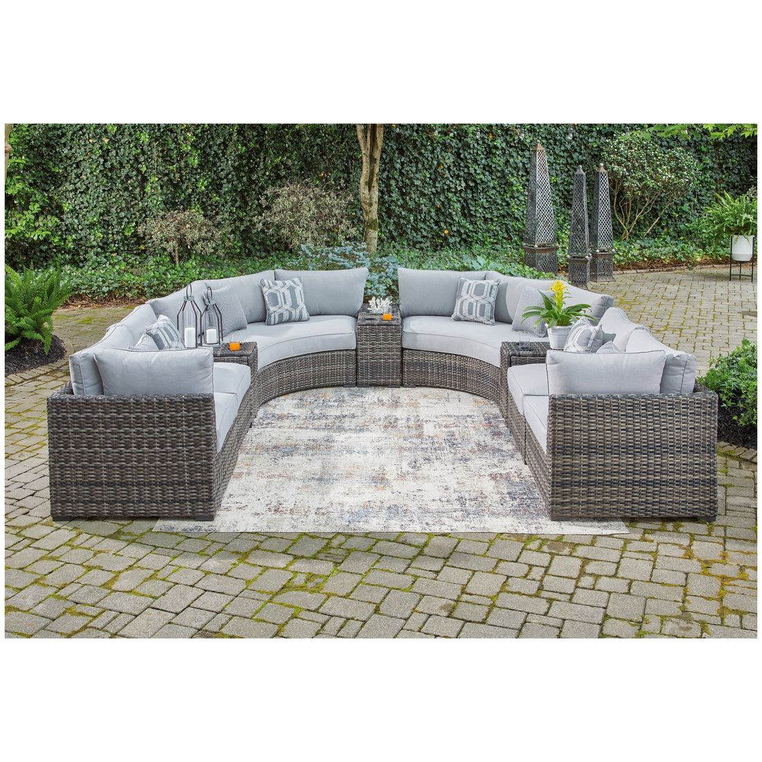 Harbor Court 9-Piece Outdoor Sectional Ash-P459P4