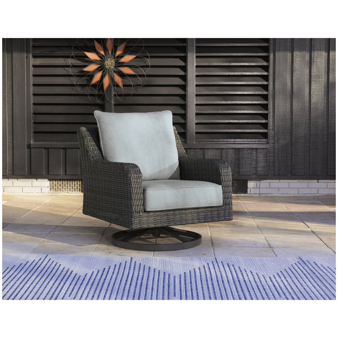 Elite Park Outdoor Swivel Lounge with Cushion Ash-P518-821