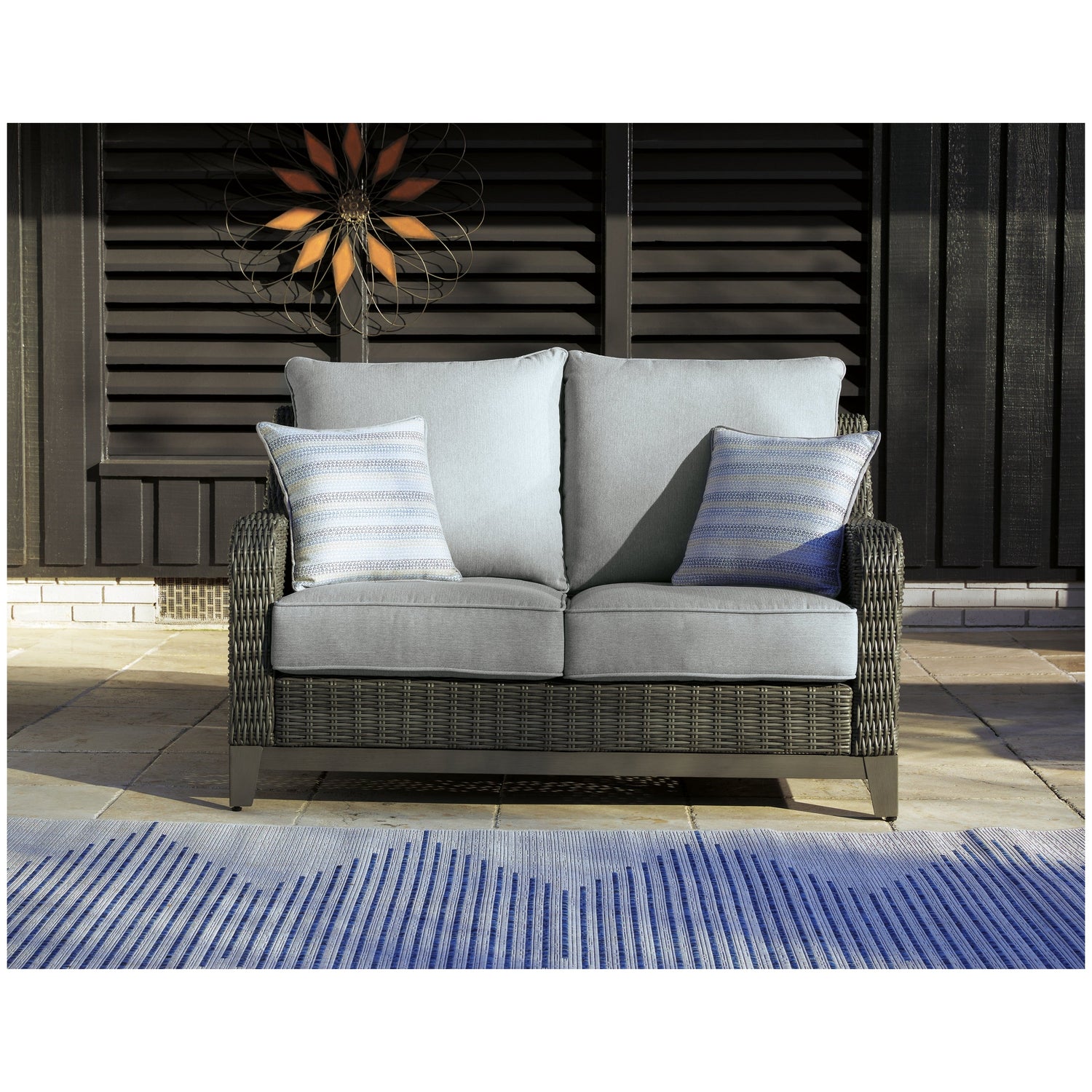 Elite Park Outdoor Loveseat with Cushion Ash-P518-835