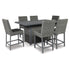 Palazzo Outdoor Counter Height Dining Table with 6 Barstools Ash-P520P2
