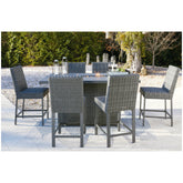 Palazzo Outdoor Counter Height Dining Table with 6 Barstools Ash-P520P2