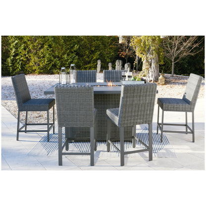 Palazzo Outdoor Counter Height Dining Table with 6 Barstools Ash-P520P2