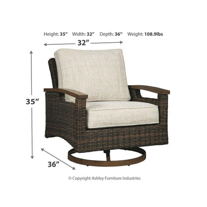 Paradise Trail Swivel Lounge Chair (Set of 2) Ash-P750-821