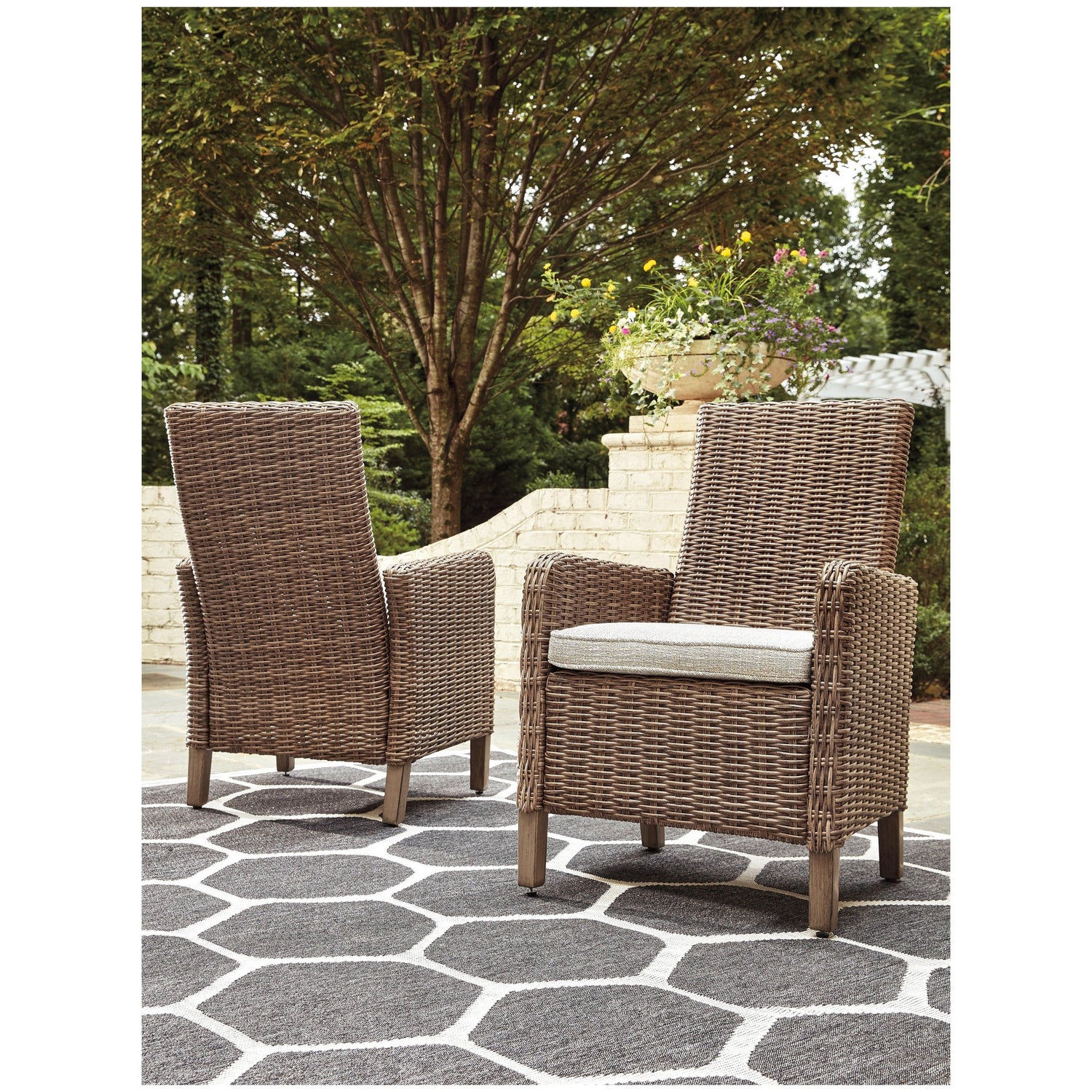 Beachcroft Arm Chair with Cushion (Set of 2) Ash-P791-601A