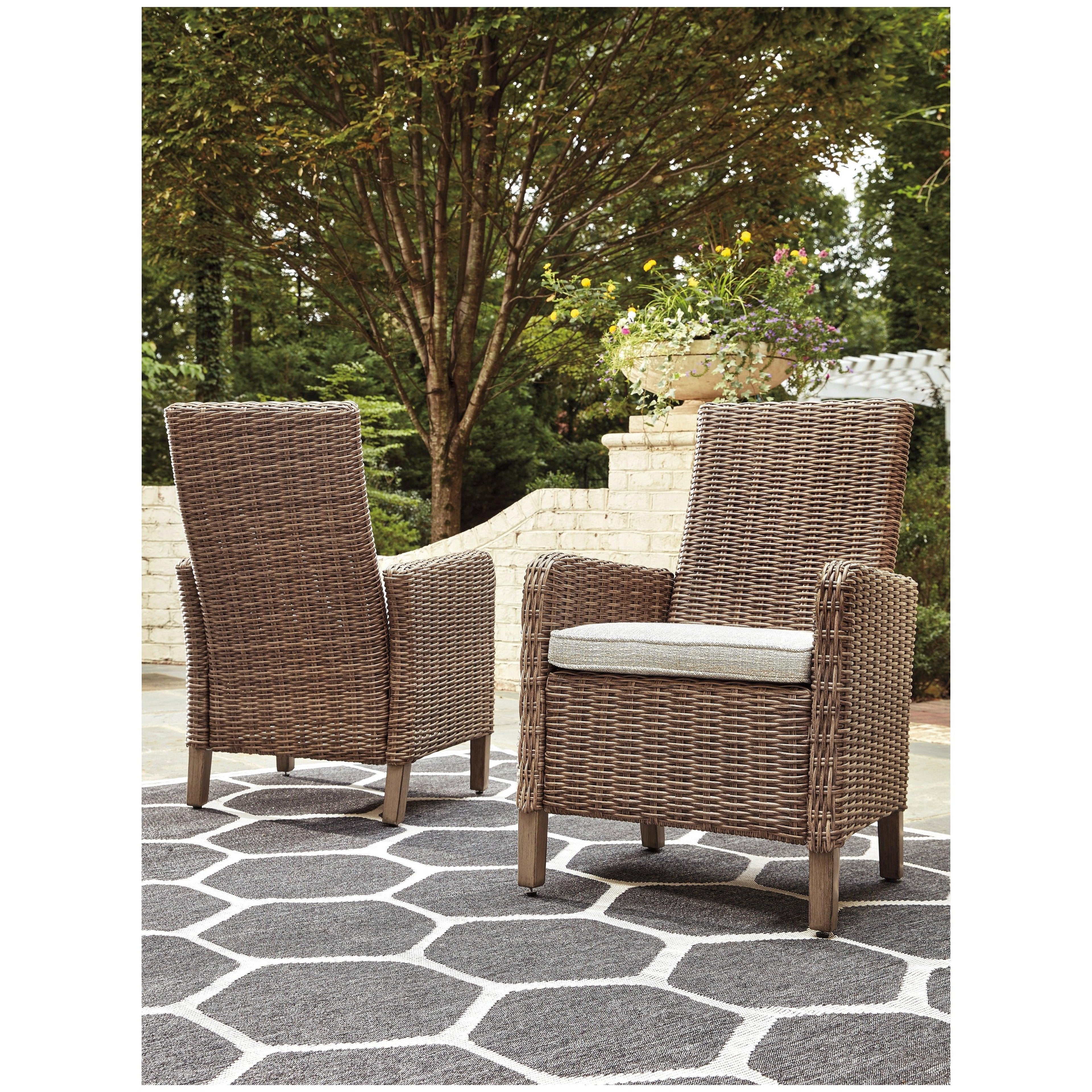 Beachcroft Arm Chair with Cushion (Set of 2) Ash-P791-601A