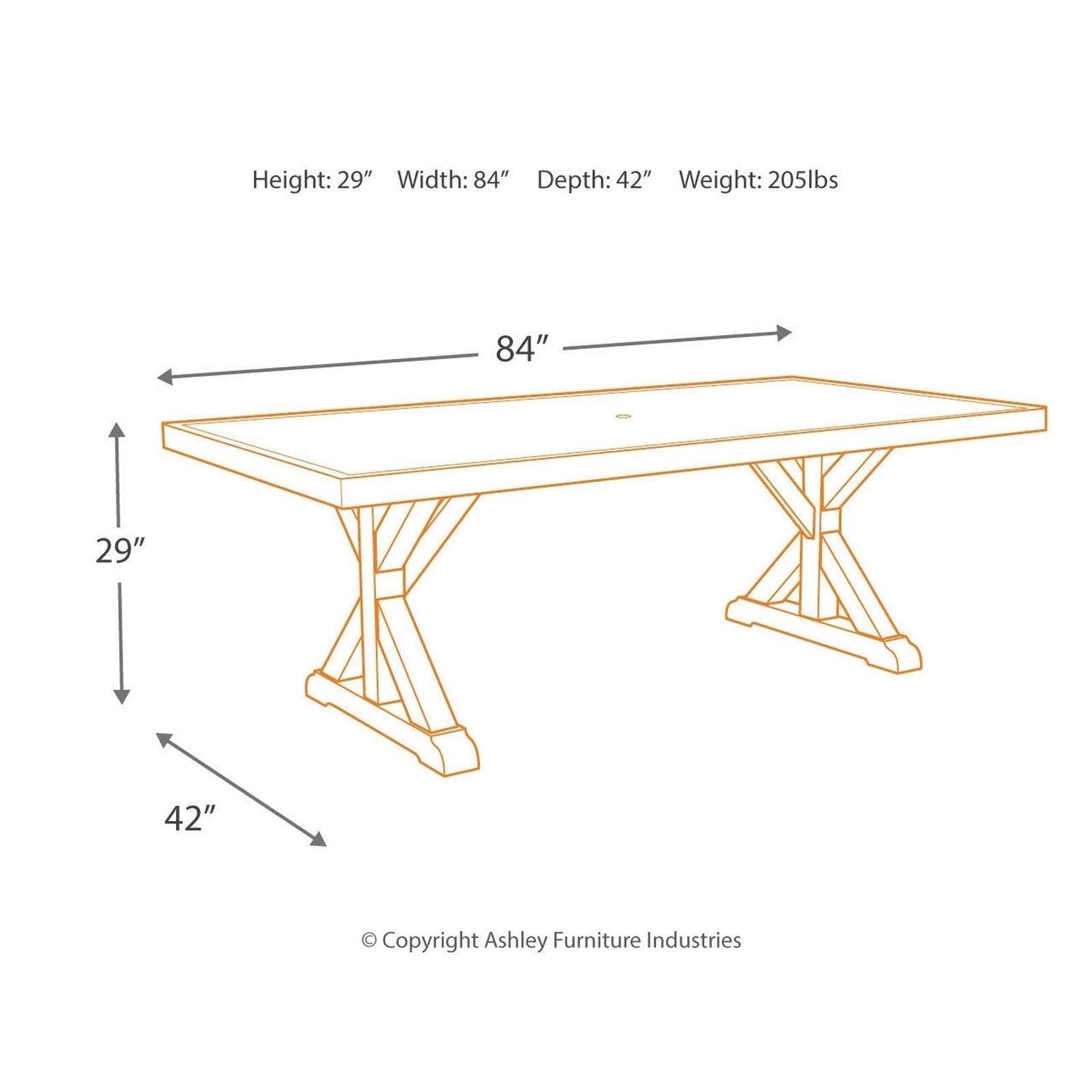 Beachcroft Dining Table with Umbrella Option Ash-P791-625