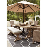 Beachcroft Dining Table with Umbrella Option Ash-P791-625