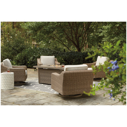 Beachcroft 5-Piece Outdoor Fire Pit Table with 4 Chairs Ash-P791P17