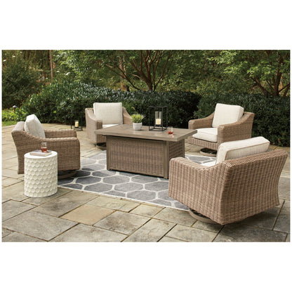 Beachcroft 5-Piece Outdoor Fire Pit Table with 4 Chairs Ash-P791P17