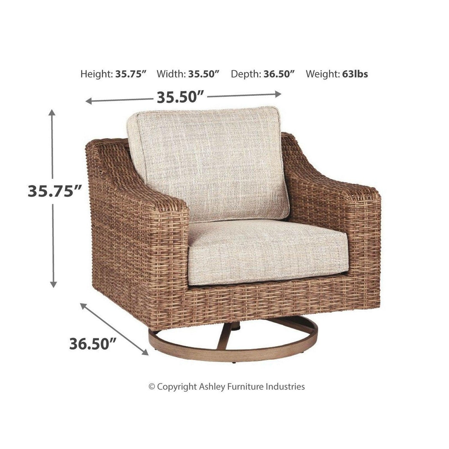 Beachcroft Swivel Lounge Chair Ash-P791-821