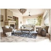 Beachcroft Outdoor Sofa with Coffee Table and 2 End Tables Ash-P791P15