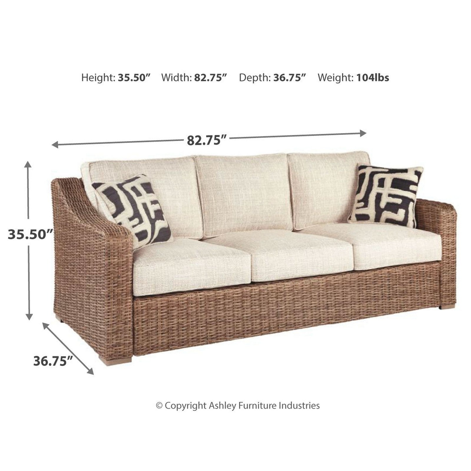 Beachcroft Sofa with Cushion Ash-P791-838