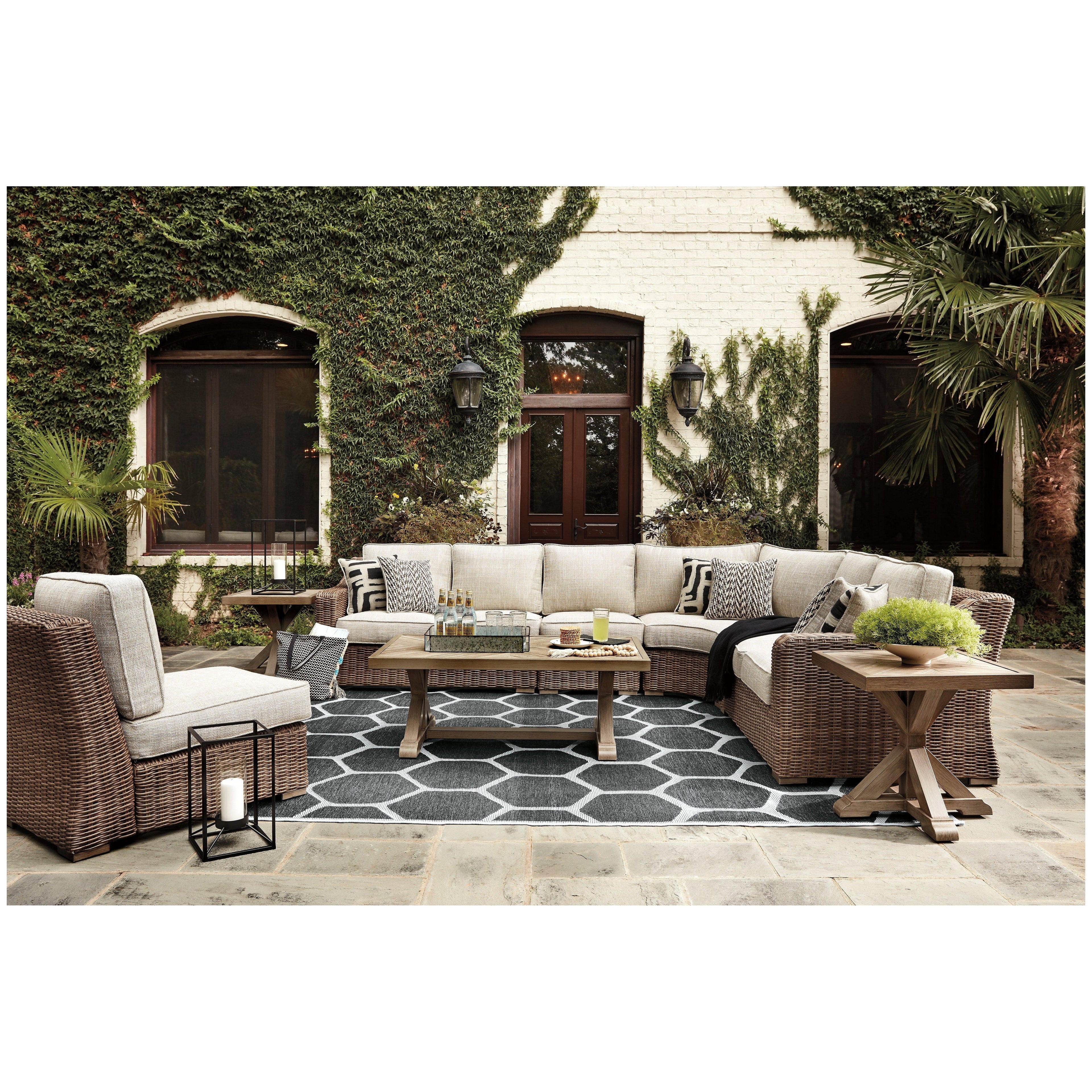 Beachcroft 5-Piece Outdoor Sectional with Coffee Table and 2 End Tables Ash-P791P10