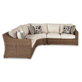 Beachcroft 3-Piece Outdoor Sectional with Coffee Table and 2 End Tables Ash-P791P9