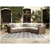 Beachcroft 3-Piece Outdoor Sectional with Coffee Table and 2 End Tables Ash-P791P9