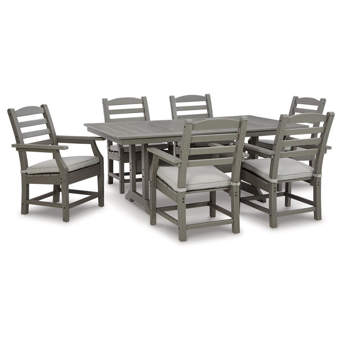 Visola Outdoor Dining Table with 6 Chairs Ash-P802P3