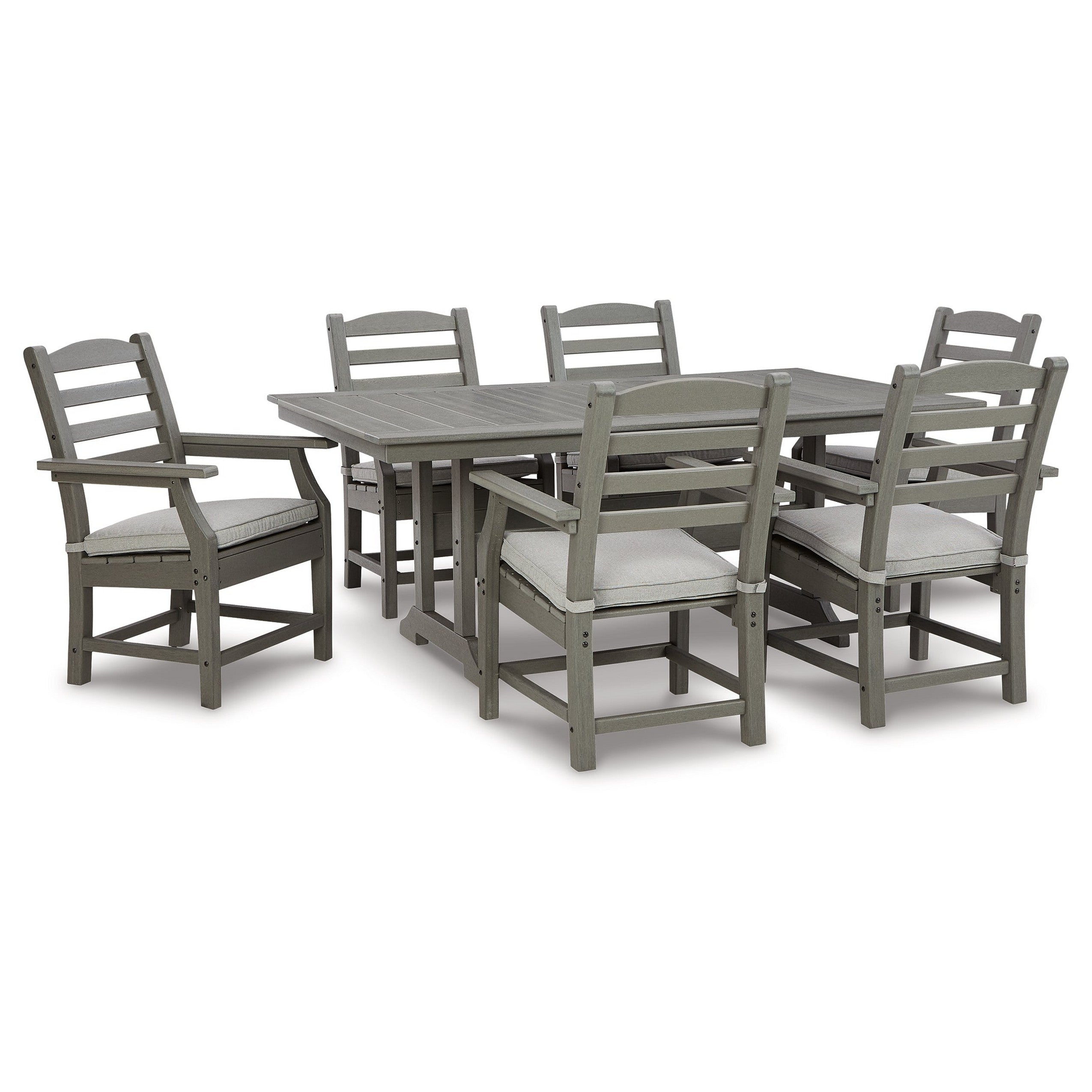 Visola Outdoor Dining Table with 6 Chairs Ash-P802P3