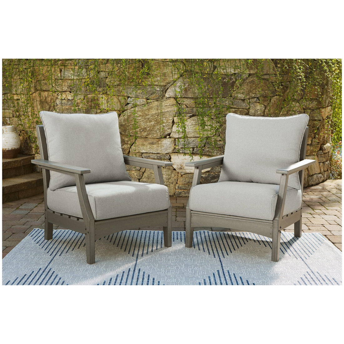 Visola Lounge Chair with Cushion (Set of 2) Ash-P802-820